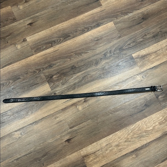 Polo Ralph Lauren Mens Belt Faux Crocodile Alligator Italian Leather Black Sz36 - Picture 7 of 12